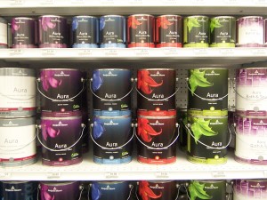 Cans of Benjamin Moore Aura paint Cans of Benjamin Moore Aura paint