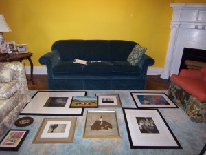 Laying out pictures for an art wall Laying out pictures for an art wall