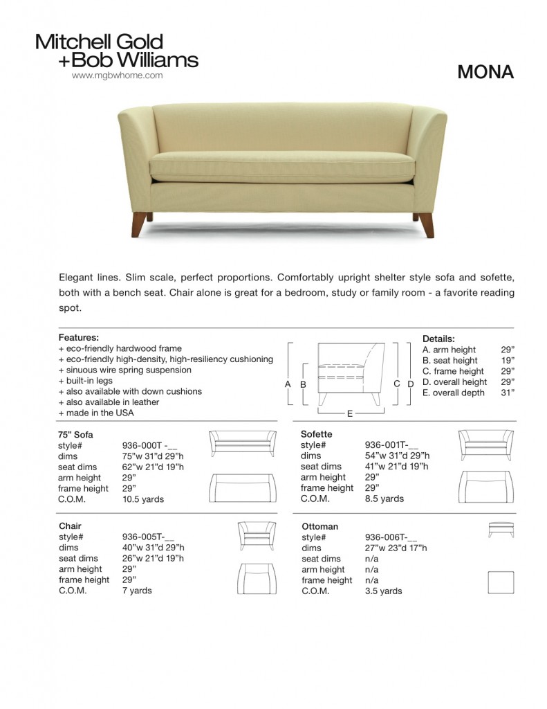 Mitchell Gold's Mona Sofette