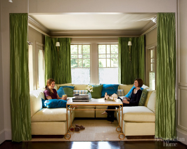 Green drapery panels Green drapery panels