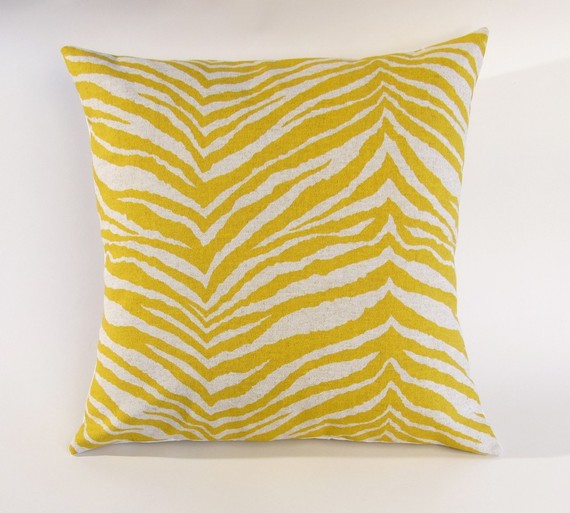 Yellow Zebra pillow