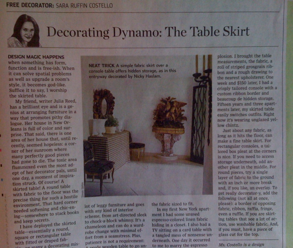 Sara Ruffin Costello table skirt