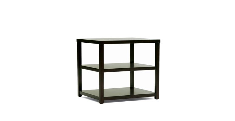 Rectangular wood side table Wood side table with shelves