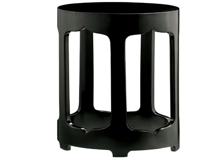 Black lacquer side table Black oval side table