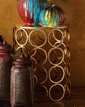 Horchow Orbit side table Gold leaf side table