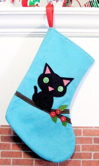 Cat Christmas stocking