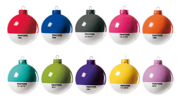 Colorful Pantone Christmas tree ornaments