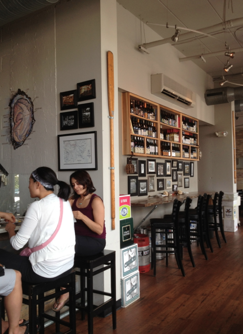 Neutral shades of gray at an oyster bar