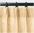 Ring-top drapes with pinch pleats (tailored pleats)
