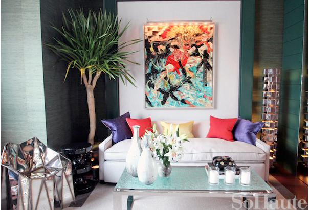 Jamie Drake's grasscloth room in the 2012 Kips Bay show house