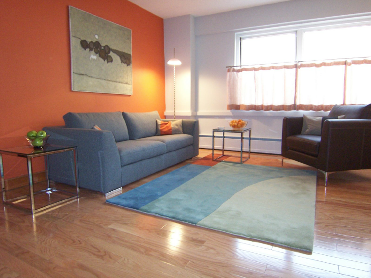 Orange accent wall