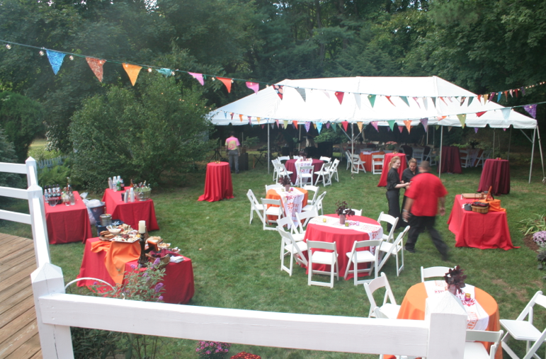 Garden party with pennants