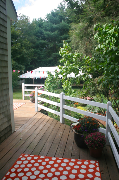 Deck outside 19th century farmhouse