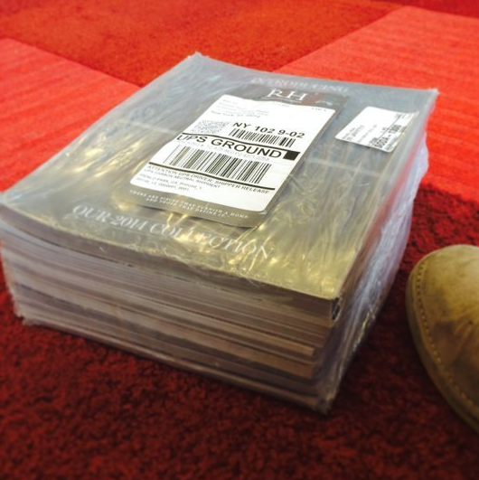 Maxwell Gillingham-Ryan's photo of Restoration Hardware's new "sourcebooks"
