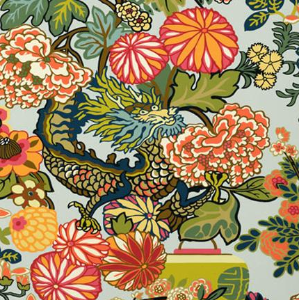 F. Schumacher, Chiang Mai Dragon wallcovering and fabric