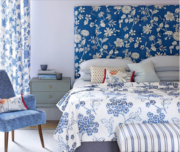 Lavender and blue bedroom