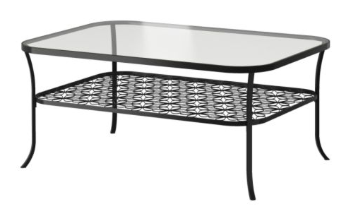 Metal and glass coffee table