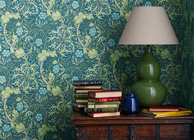 William Morris floral wallcovering