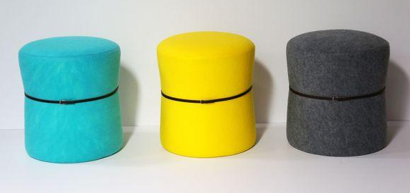 Felt stools with black belt