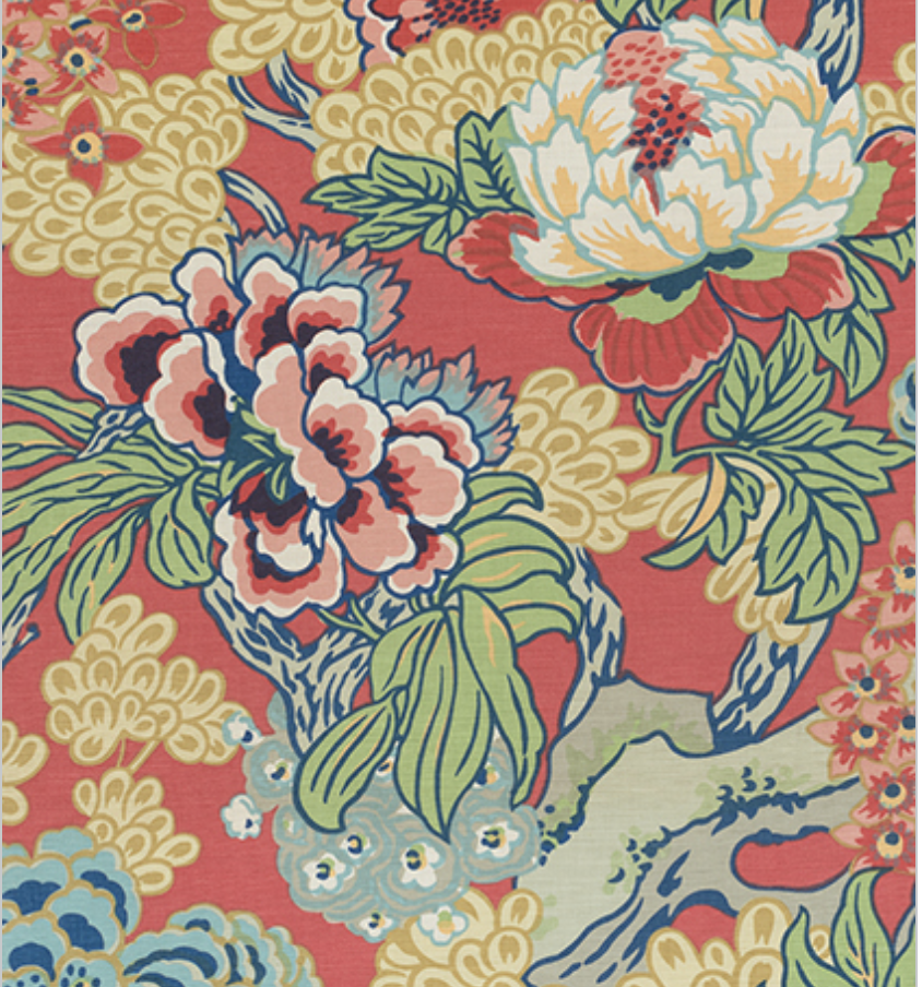 Pink and coral multi-colored floral pattern