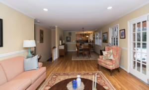 Open plan home with living, dining, kitchen areas