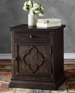 Stained wood cabinet - end table with a door