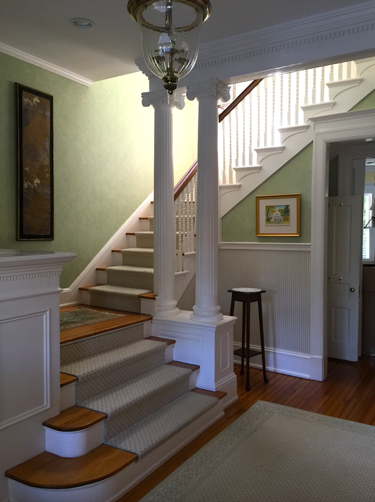 Grand foyer in a historic house before redecorating
