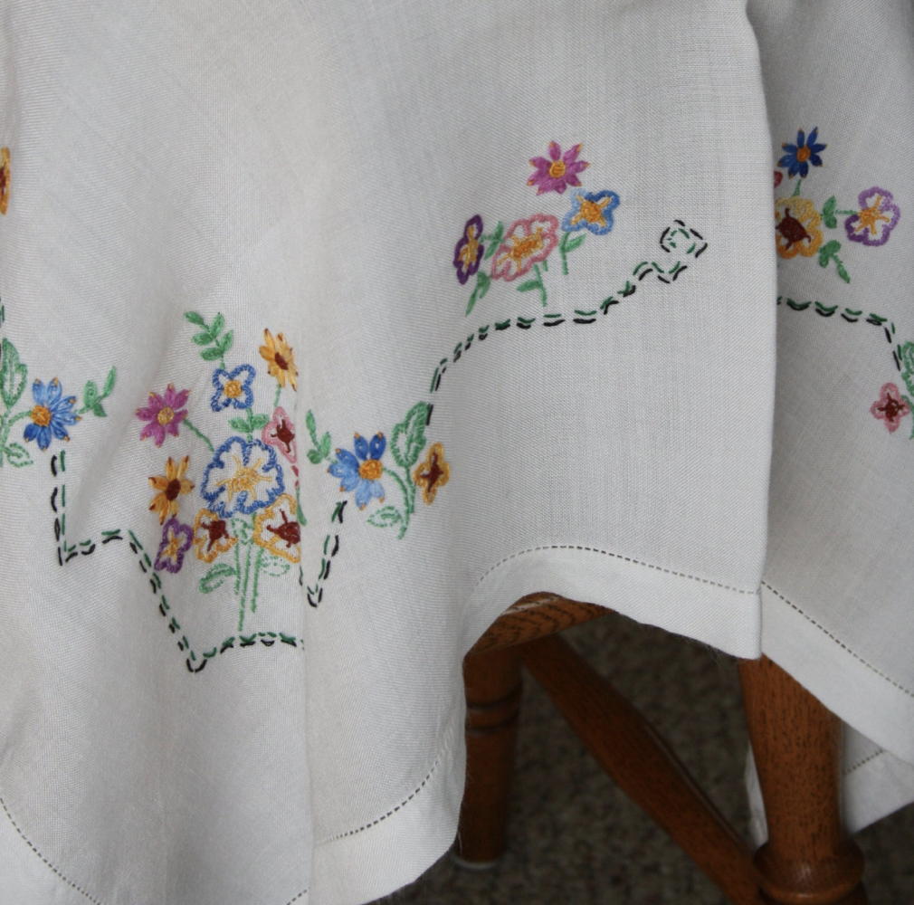 Embroidered tablecloth