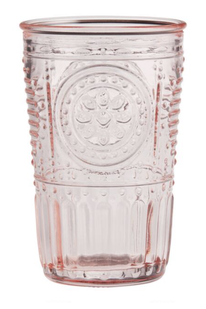 Pink drinking glass