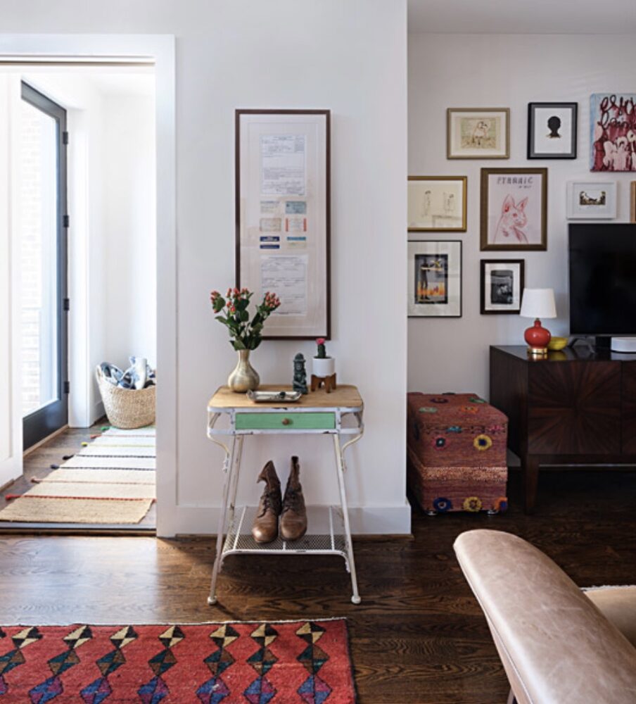 Bohemian living room and entryway