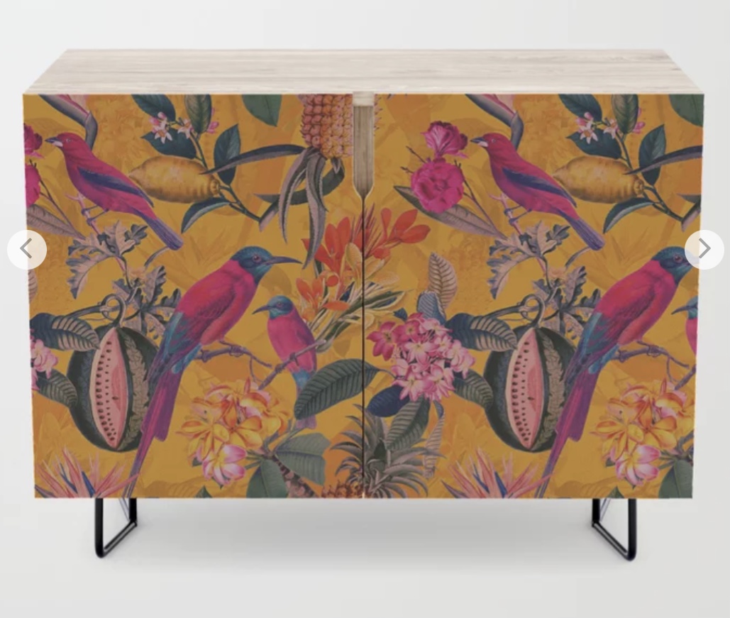 Colorful painted Chinoiserie cabinet