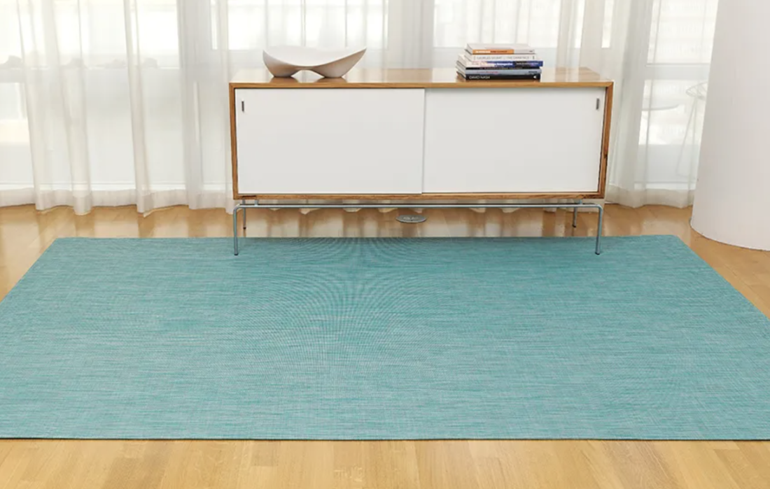 Blue large Chilewich floor mat 