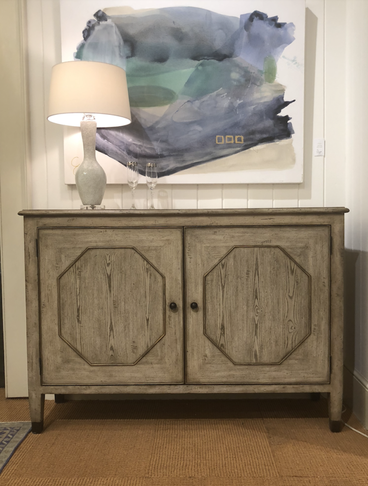 Cabinet with cerused wood doors