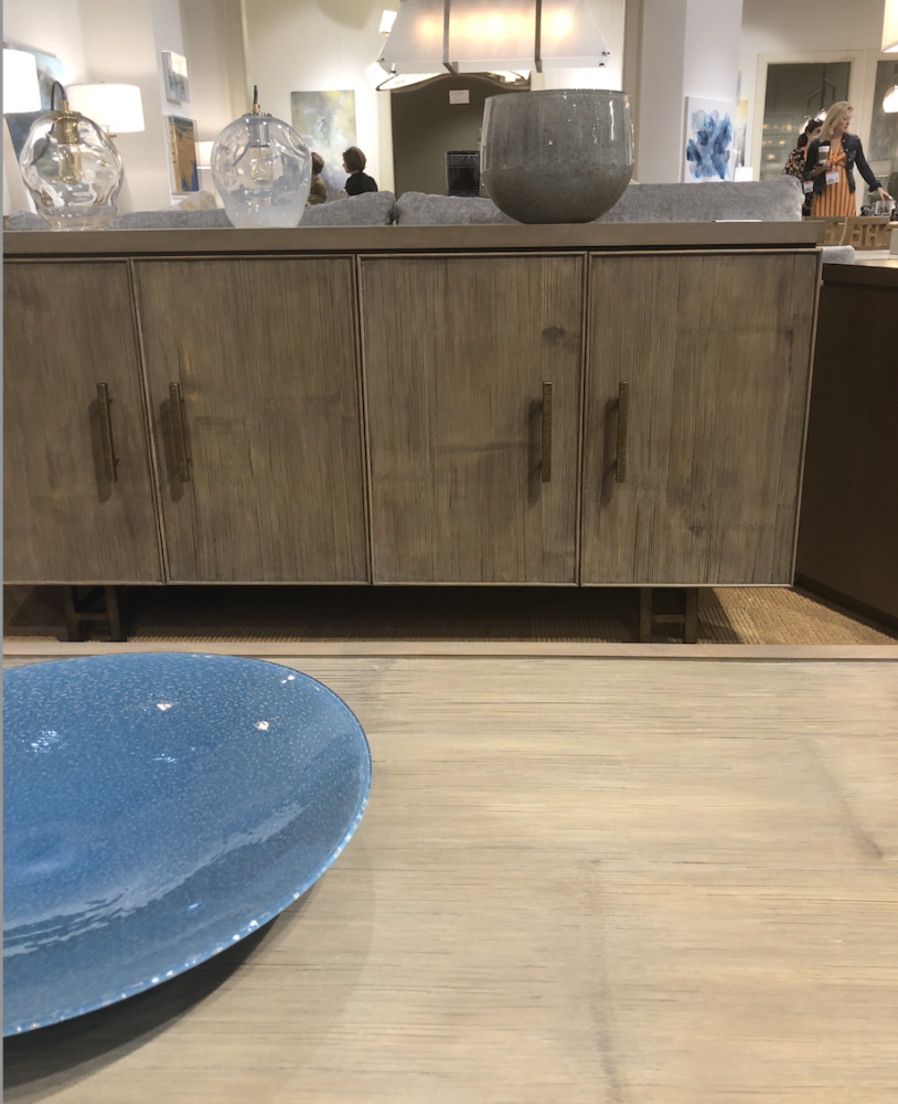 Gray crushed bamboo cabinet