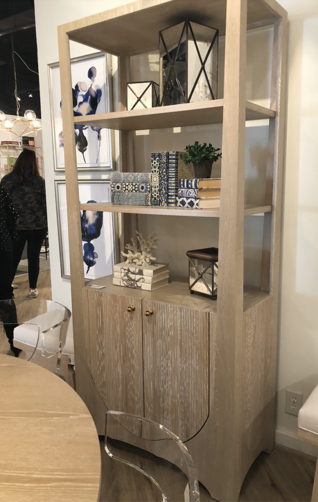 Light cabinet with reeded doors