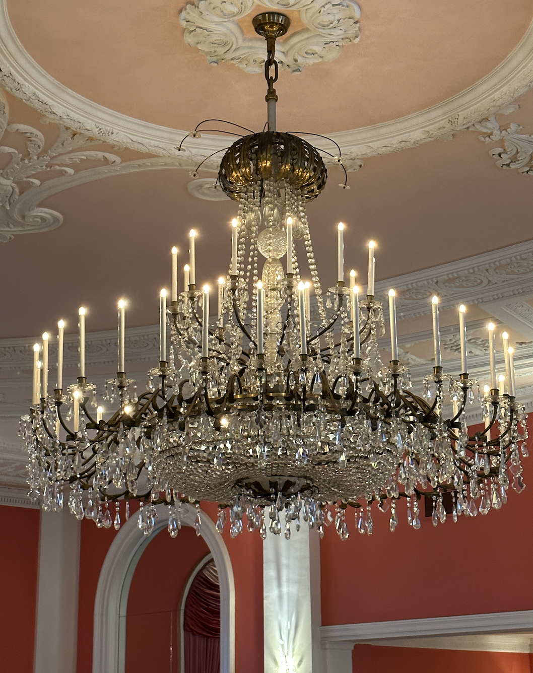 White and gold chandelier