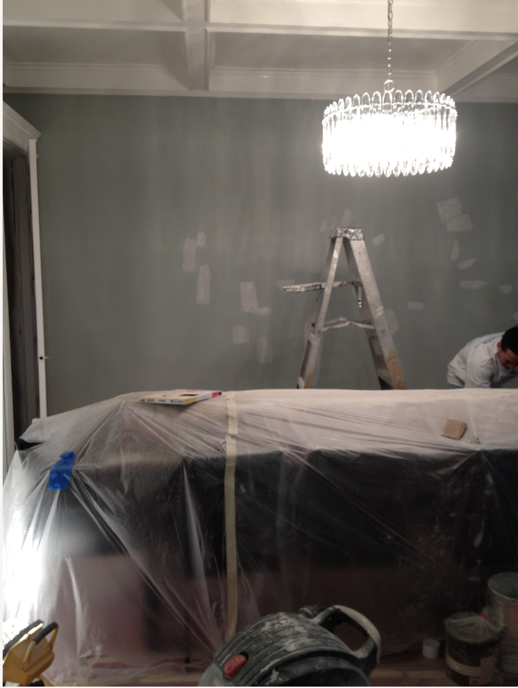 Gray room being painted
