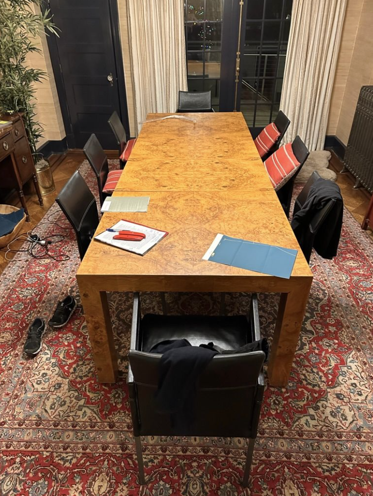 Burlwood dining table