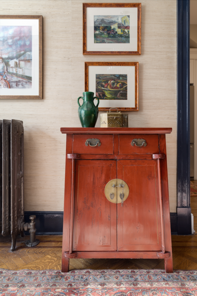 Small red Chinese cabinet