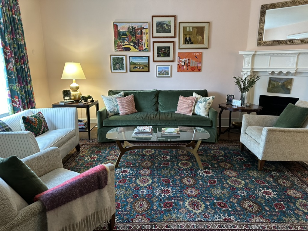Traditional living room in Woodley Park, Washington, DC with a gallery wall over the sofa