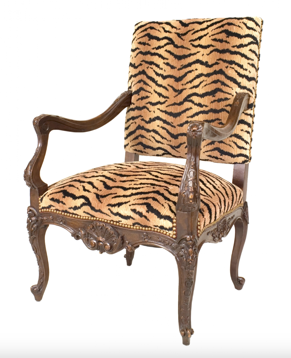 How to update an antique chair with animal print : Annie Elliott Design