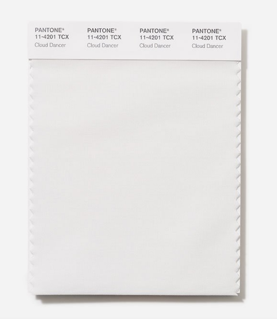 White Pantone fabric swatch 