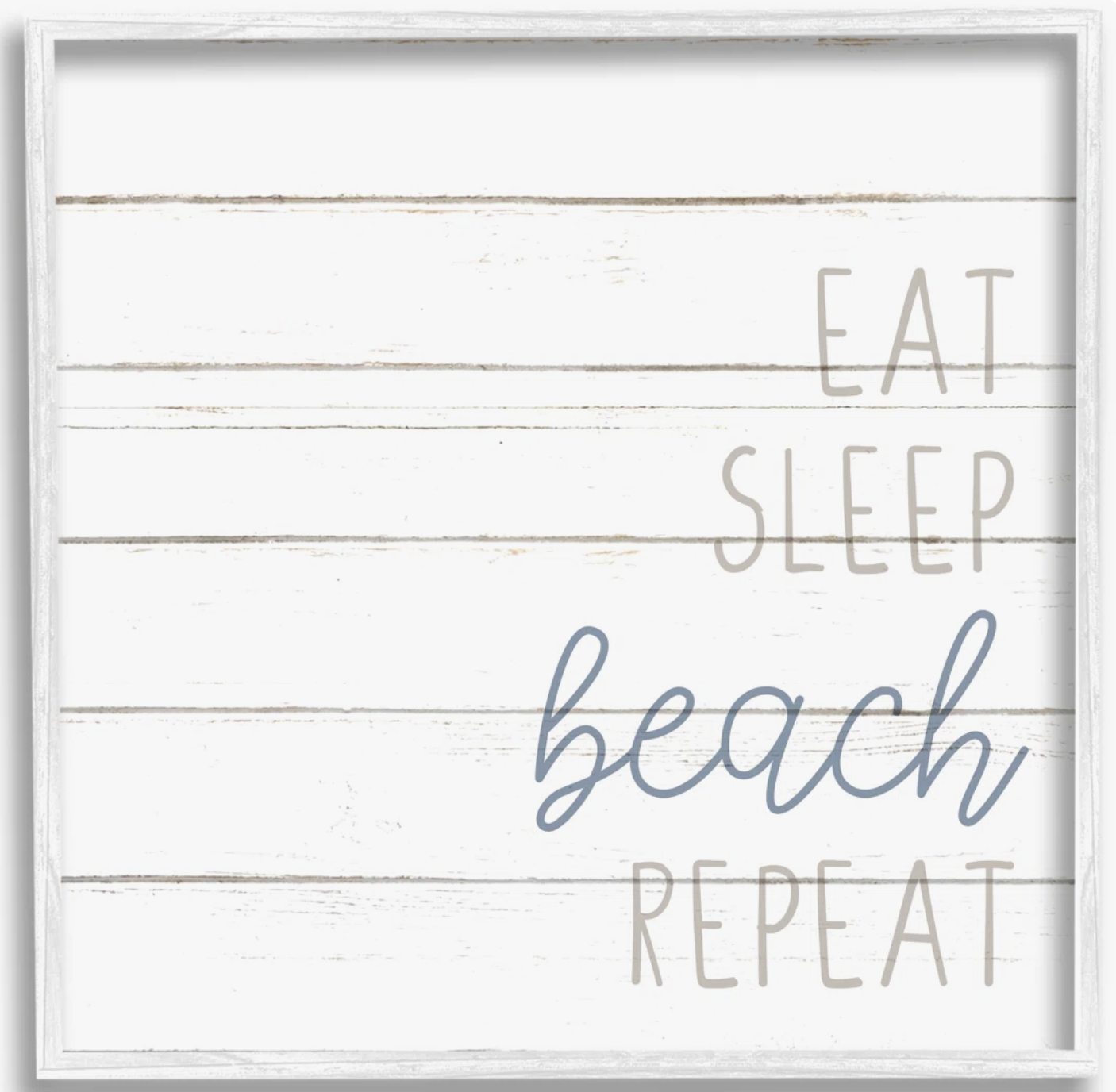 Eat sleep beach repeat wooden sign