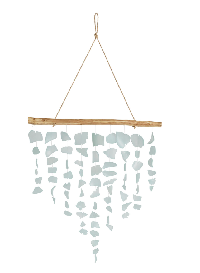Mobile made of sea glass