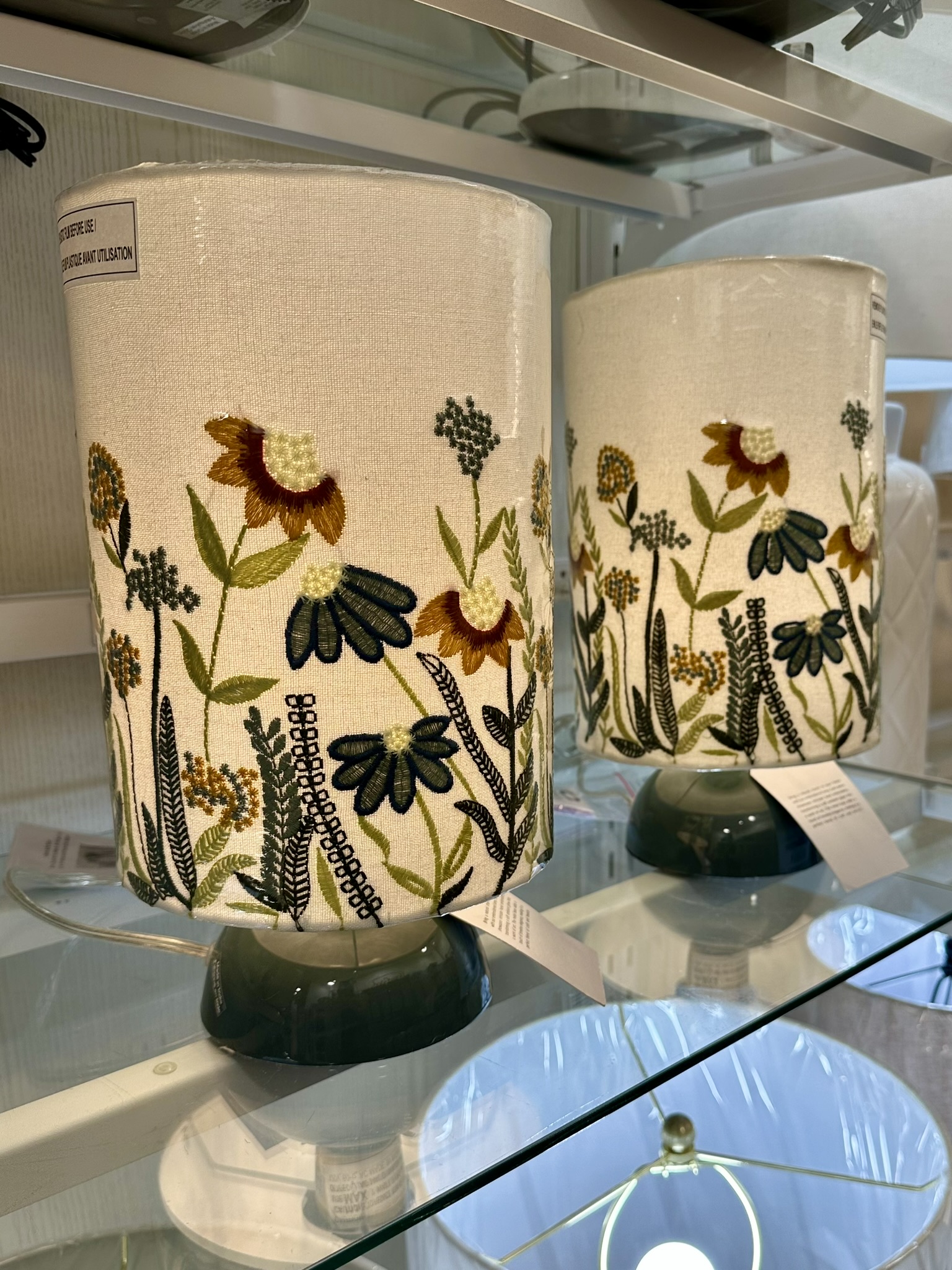Embroidered floral lamps